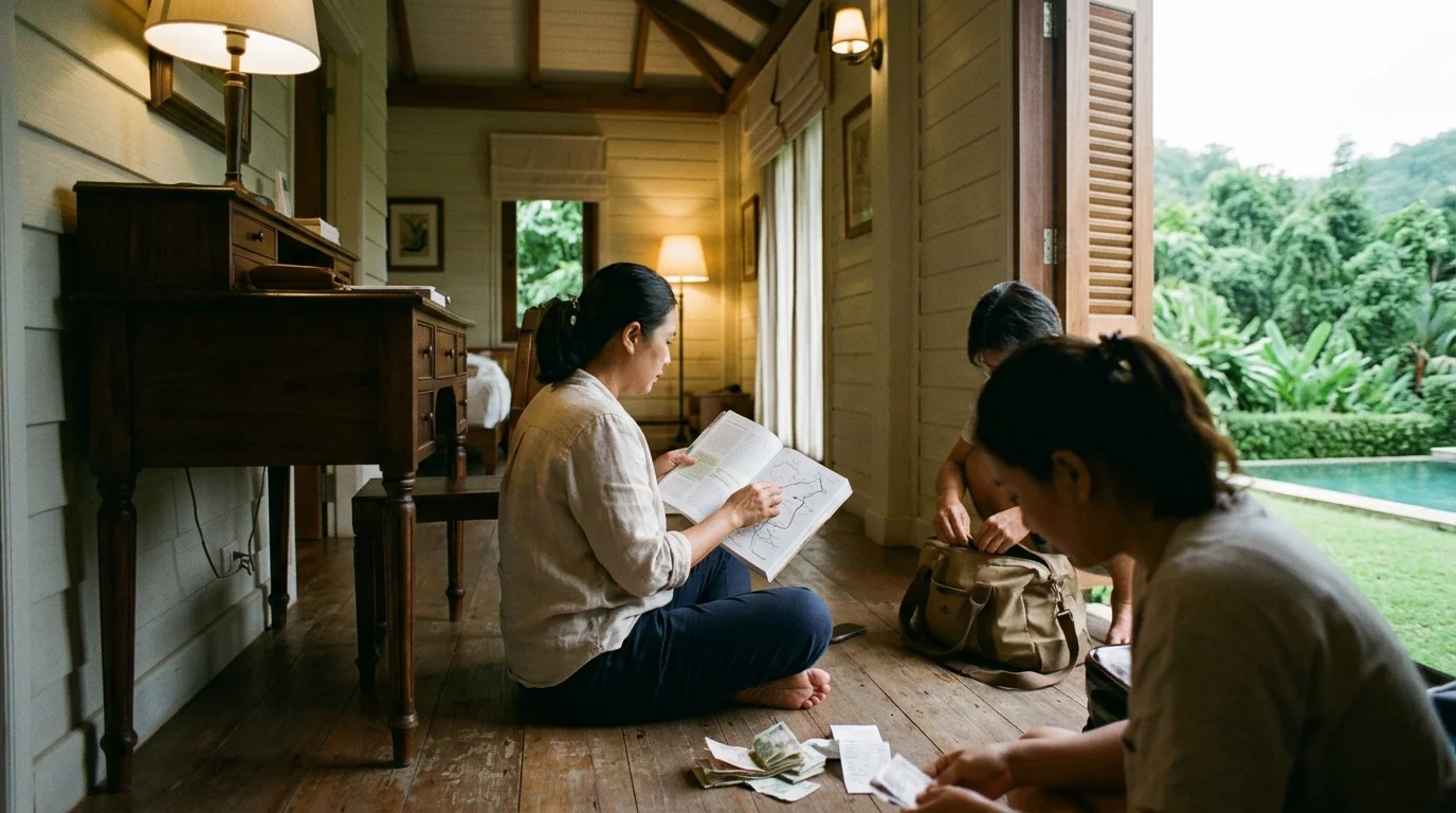 ทางเดินในสุสานทหารสงครามโลกที่กาญจนบุรี ล้อมรอบด้วยหลุมฝังศพเรียงเป็นแถว บรรยากาศร่มและสงบ